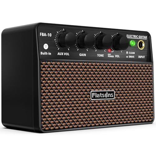 flatsons Amplificador De Guitarra Fba-10, Mini Elétrico 10 W Com